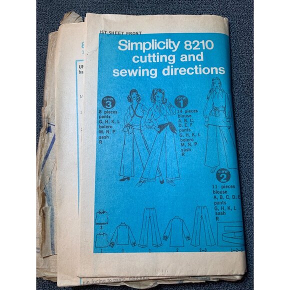 Simplicity 8210 Sewing Pattern Womens Blouse Pants Bolero Size 12 - Picture 1 of 6